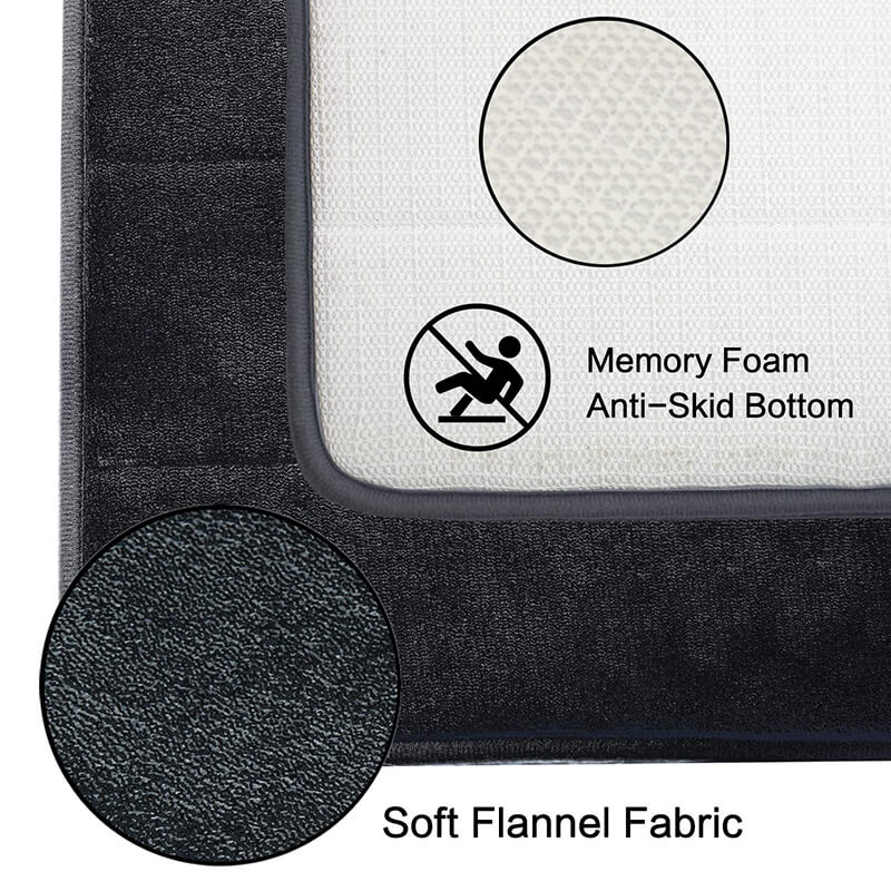 Colorxy Memory Foam U-Shaped Toilet Rugs, Ultra Soft & Non-Slip
